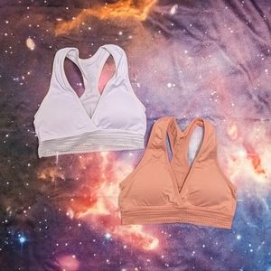 🪻🍑 2 Body Glove Racerback Sports Bras Lavender and Peach Size Small
